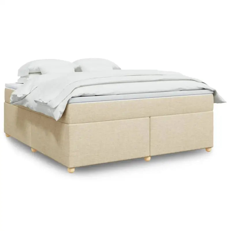 Boxspring met ademend vermogen en duurzaam zwart materiaal - Crème / 180 x 200 cm - Bedden & bedframes