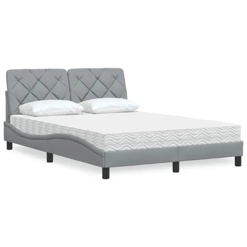 Boxspring nodig voor optimaal slaapcomfort met ademend vermogen - Lichtgrijs / 140 x 200 cm - Bedden & bedframes