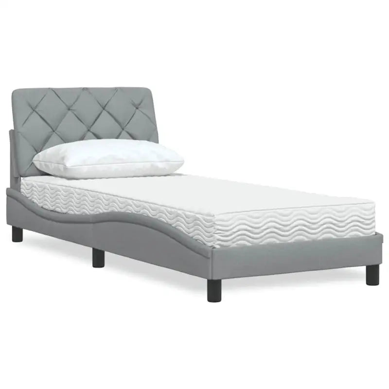 Boxspring nodig voor optimaal slaapcomfort met ademend vermogen - Lichtgrijs / 90 x 190 cm - Bedden & bedframes