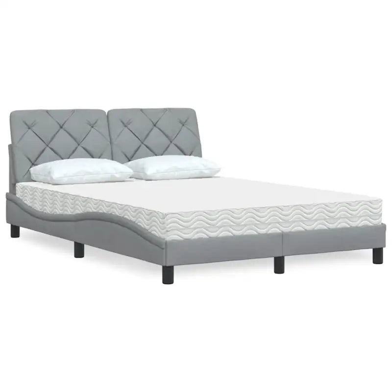 Boxspring nodig voor optimaal slaapcomfort met ademend vermogen - Lichtgrijs / 120 x 200 cm - Bedden & bedframes