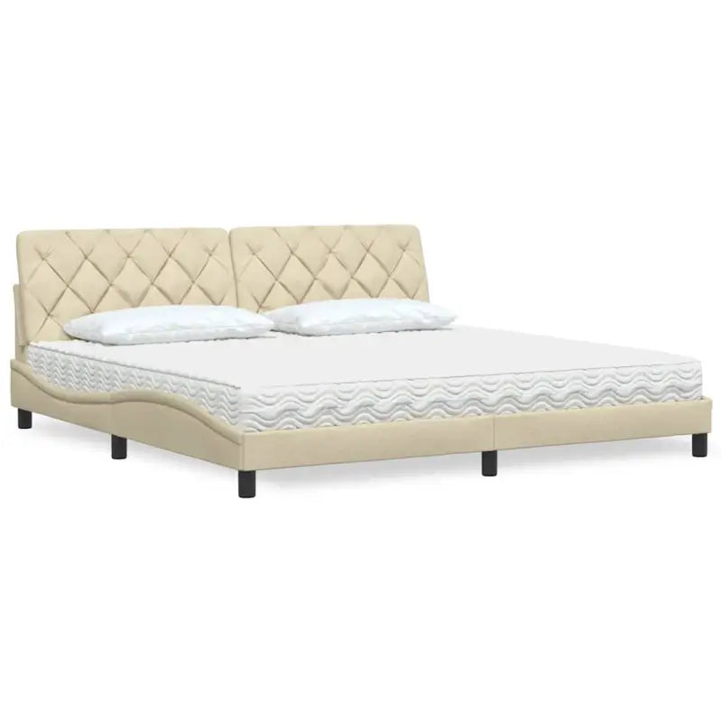 Boxspring nodig voor optimaal slaapcomfort met ademend vermogen - Crème / 200 x 200 cm - Bedden & bedframes
