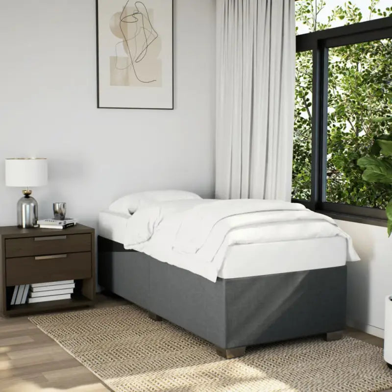 Boxspringbed met ademend vermogen en duurzaam zwart materiaal - Donkergrijs / enkele maat - Bedden & bedframes