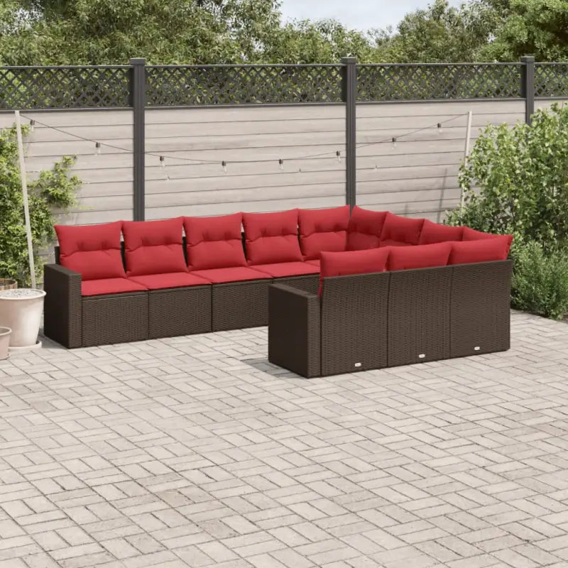 Bruine loungeset van gepoedercoat staal met comfortabele afmetingen - Tuinsets