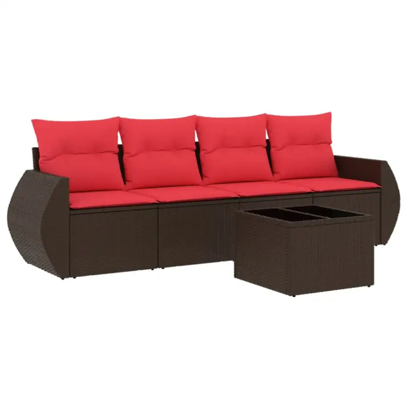 Bruine tuin loungeset met gepoedercoat staal en waterdichte tas - Tuinsets