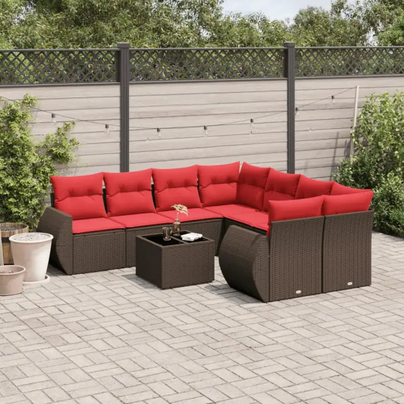 Bruine tuinstoelen en loungeset met gepoedercoat staal en waterdichte tas - Bruin en rood - Tuinsets