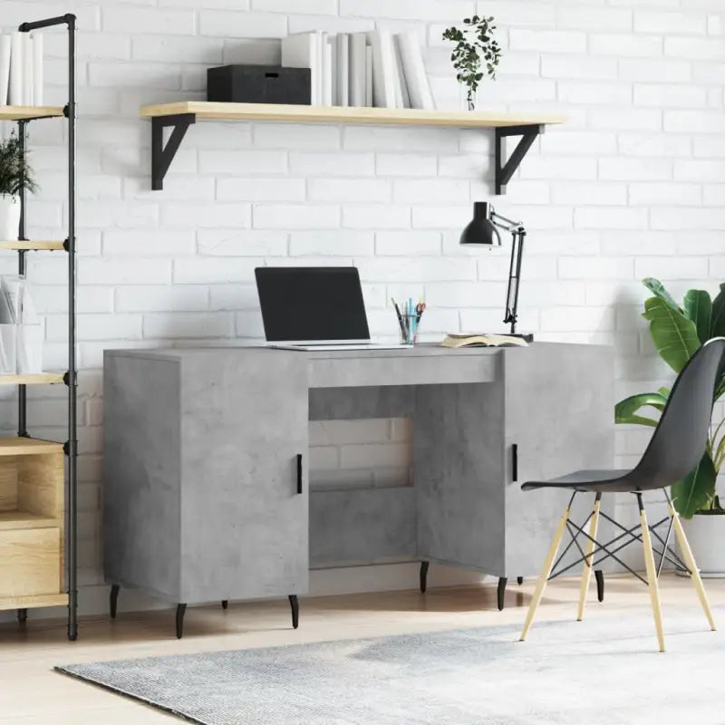 Bureau van bewerkt hout met elegante en duurzame afwerking - Betongrijs - Bureaus