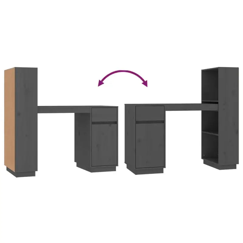 Bureau van massief grenenhout met decoratieve en praktische functies - Bureaus