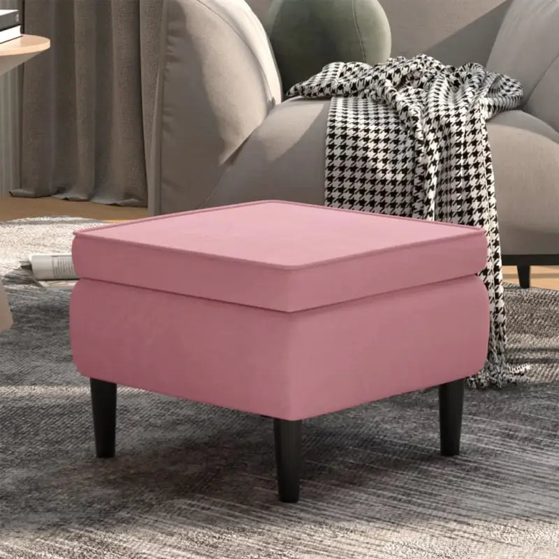 Charmante kruk met houten poten voor stijl en comfort in huis - Roze / 1 - Klapstoelen & krukken