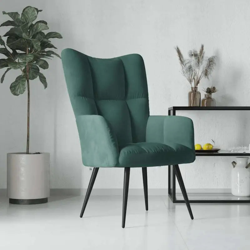 Chique en modern relaxfauteuil met blokpatroon - Donkergroen / 1 / Zonder voetensteun - Fauteuils & Relaxfauteuils