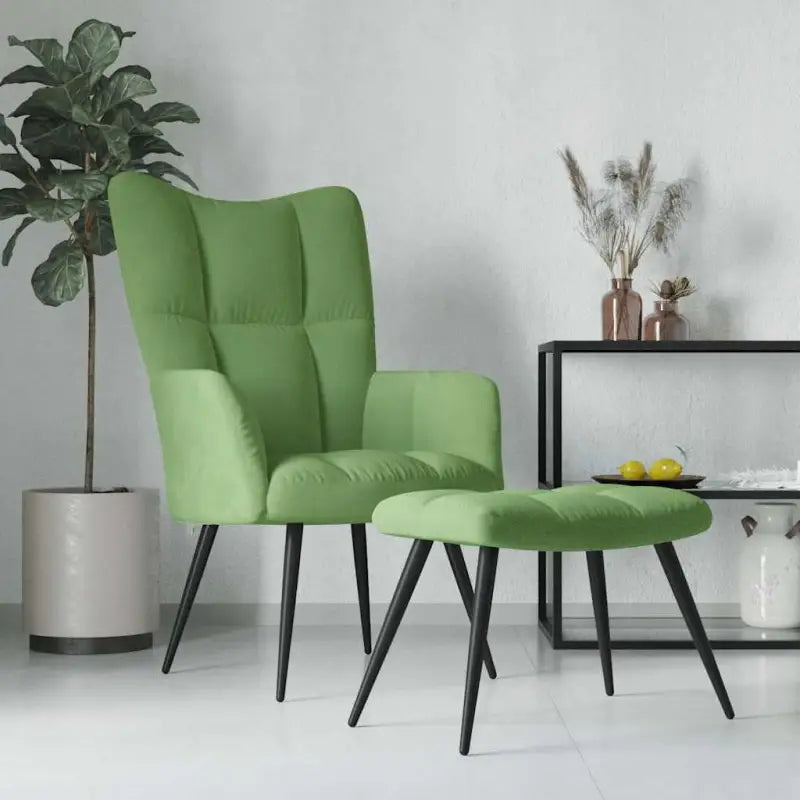 Chique en modern relaxfauteuil met blokpatroon - Lichtgroen / 1 / Met voetensteun - Fauteuils & Relaxfauteuils