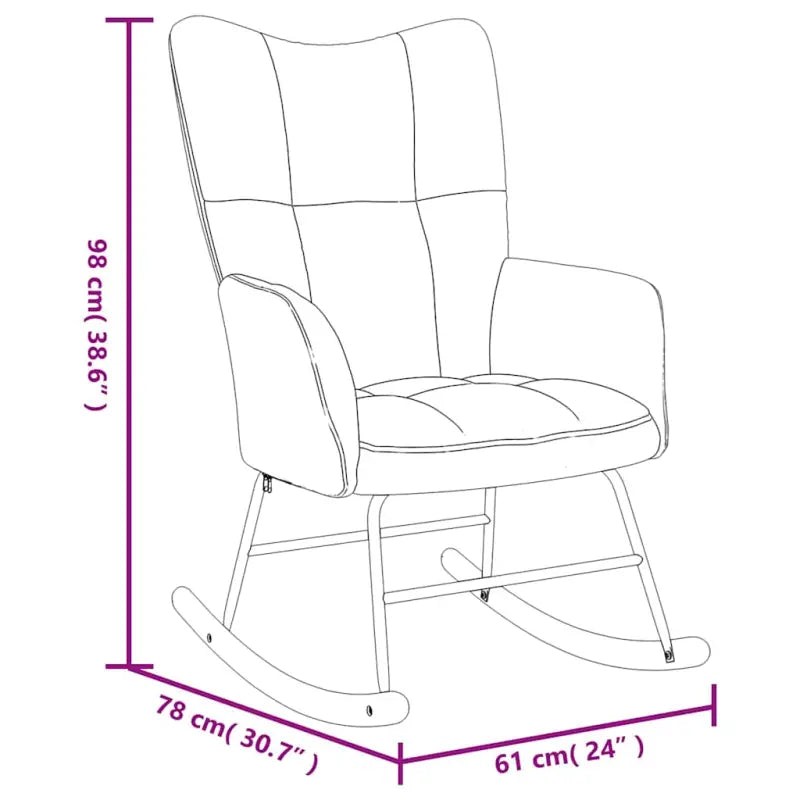 Chique schommelstoel met voetenbank en blokpatroon - Schommelstoelen