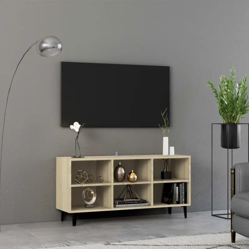 Chique tv-meubel met metalen poten voor een elegante uitstraling - Sonoma eiken / 1 / 103.5 cm - Tv-meubels
