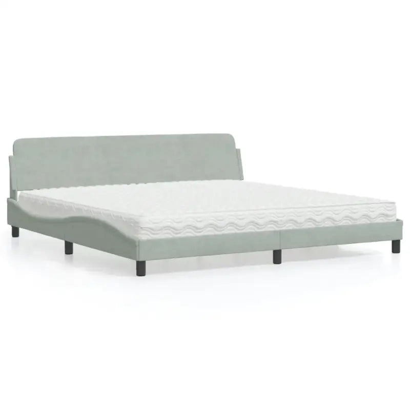 Comfortabel bed met multiplex lattenbodem en 22d PU-schuim voor optimale nachtrust - Lichtgrijs / 200 x 200 cm - Bedden