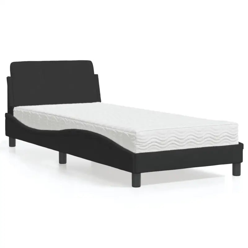 Comfortabel bed met multiplex lattenbodem en 22d PU-schuim voor optimale nachtrust - Zwart / 90 x 200 cm - Bedden &