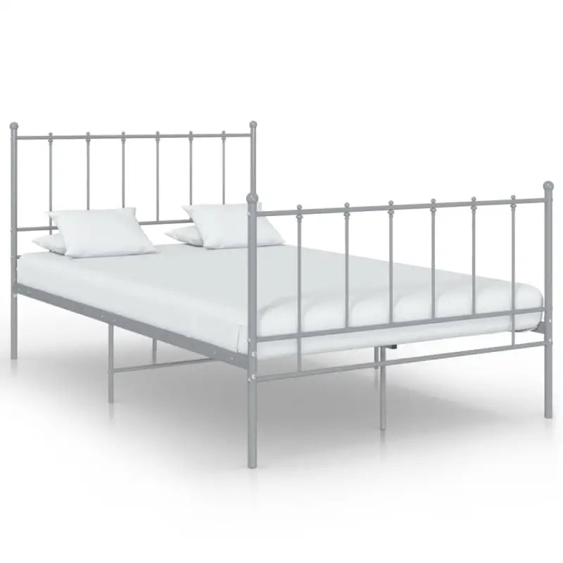 Comfortabel bedframe van gepoedercoat metaal voor heerlijke nachtrust - Grijs / 120 x 200 cm - Bedden & bedframes