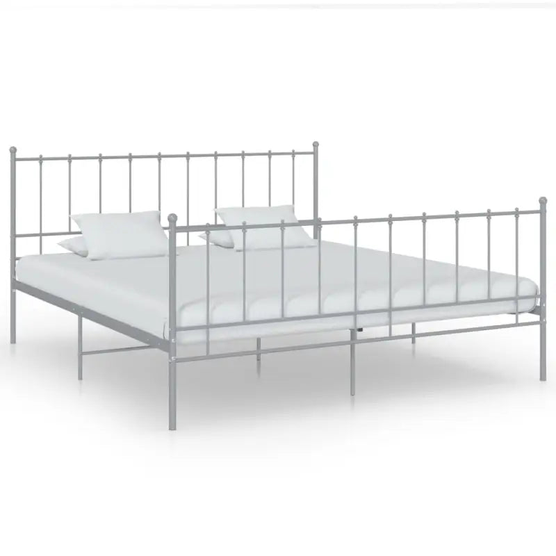 Comfortabel bedframe van gepoedercoat metaal voor heerlijke nachtrust - Grijs / 180 x 200 cm - Bedden & bedframes