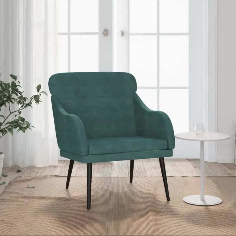 Comfortabele fluweel relaxfauteuil voor ontspanning na een drukke dag - Donkergroen / 1 - Fauteuils & Relaxfauteuils