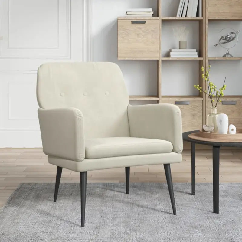 Comfortabele fluwelen relaxfauteuil voor ultiem ontspanning Gevoel - Crème / 1 - Fauteuils & Relaxfauteuils