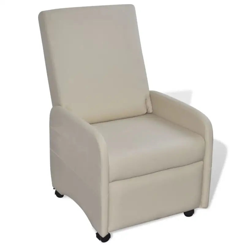 Comfortabele kunstlederen fauteuil voor ontspanning en duurzaamheid - Crème / 1 - Fauteuils & Relaxfauteuils