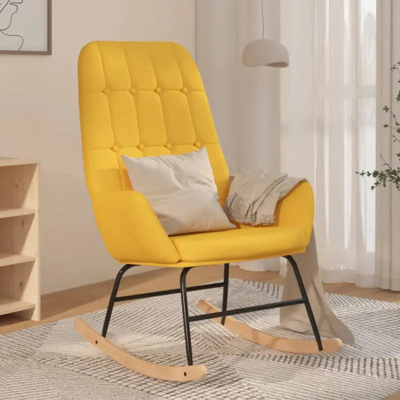 Comfortabele schommelstoel voor ontspanning met zachte bekleding - Geel / 1 / Zonder voetensteun - Schommelstoelen