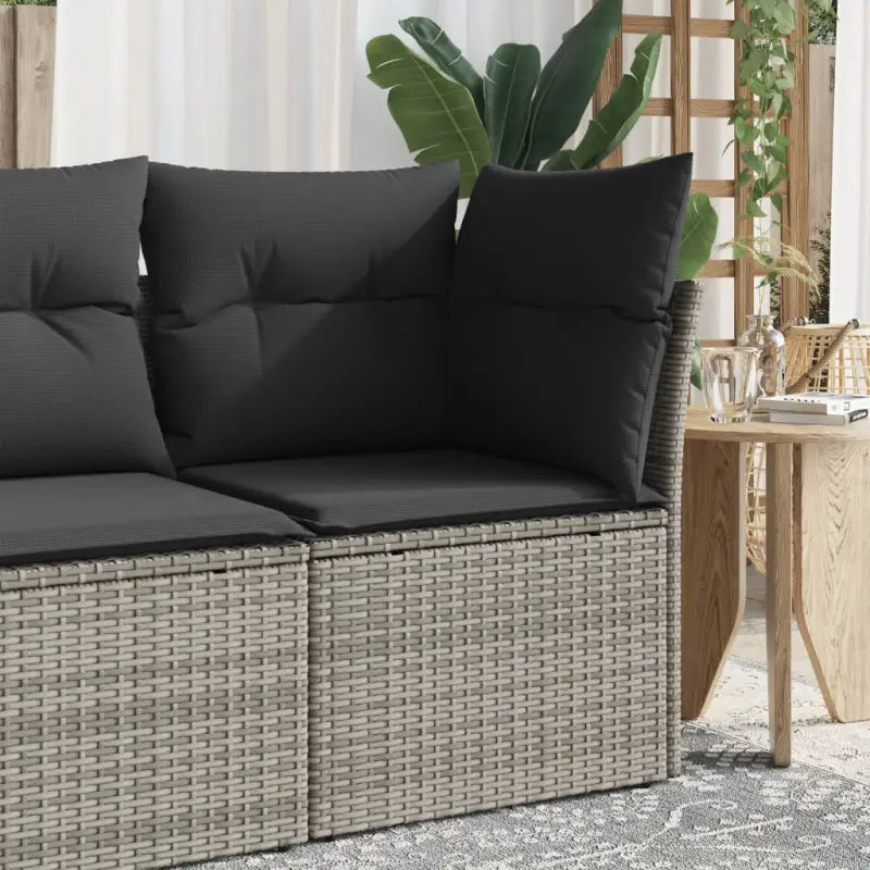 Comfortabele tuinbank van poly rattan met waterdichte zak voor buitengebruik - Grijs / 1 / Hoekbank - Loungebanken