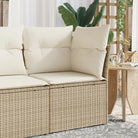 Comfortabele tuinbank van poly rattan met waterdichte zak voor buitengebruik - Beige / 1 / Hoekbank - Loungebanken
