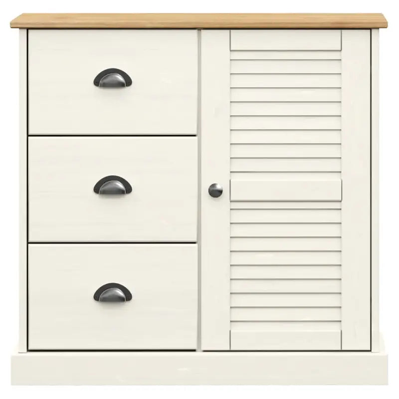 Compact dressoir met massief grenenhout en metalen handgrepen - Dressoirs & buffetkasten