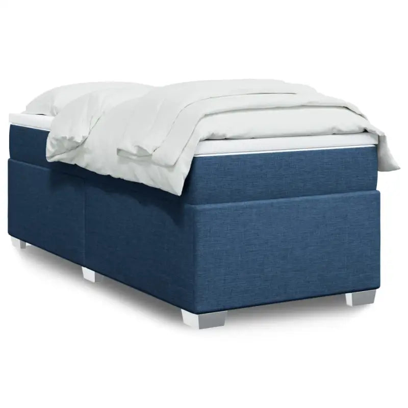 Donkerbruin boxspringbed met ademend vermogen en zachte materiaal vulling - Blauw / 80 x 200 cm - Bedden & bedframes