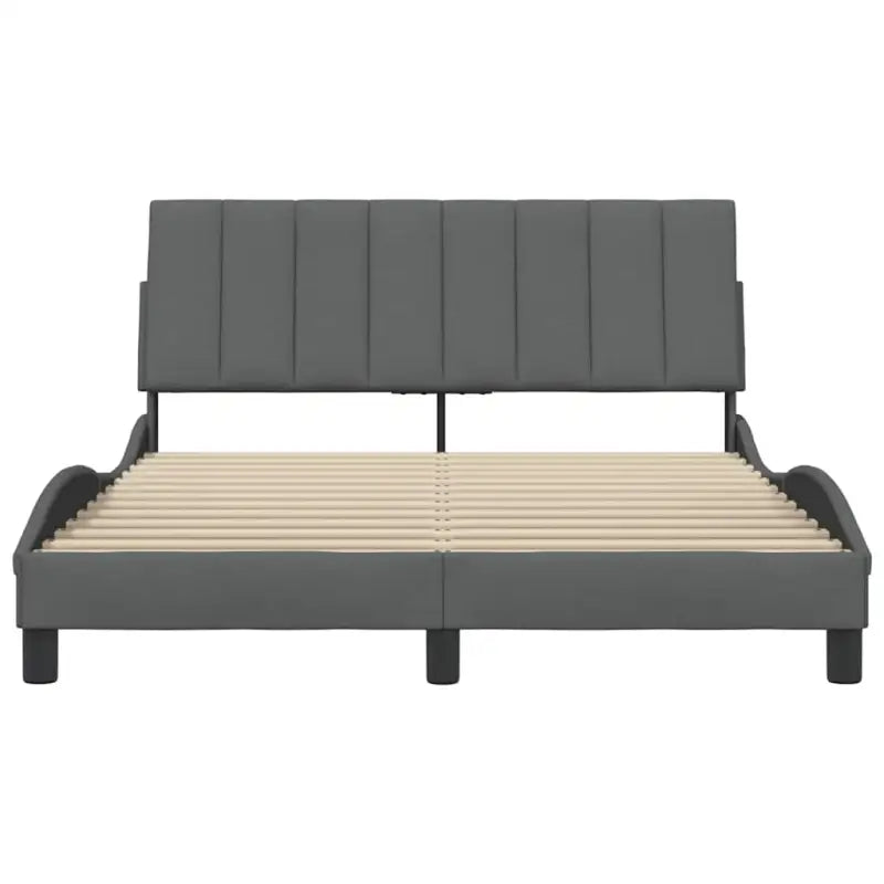 Donkergrijs bedframe met ademend vermogen en duurzaam polyester doek - Bedden & bedframes