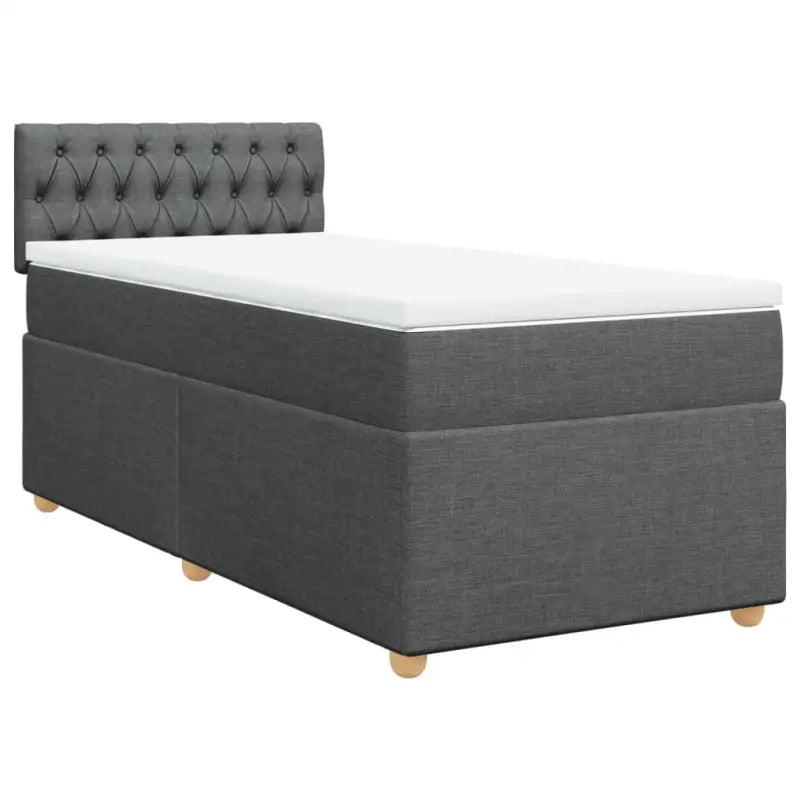 Donkergrijs boxspringbed met ademend vermogen en duurzaam polyester materiaal - Bedden & bedframes