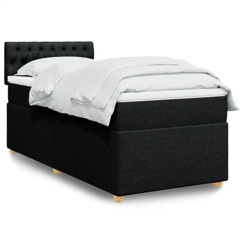 Donkergrijs boxspringbed met ademend vermogen en duurzaam polyester materiaal - Zwart / enkele maat / Getuft ontwerp