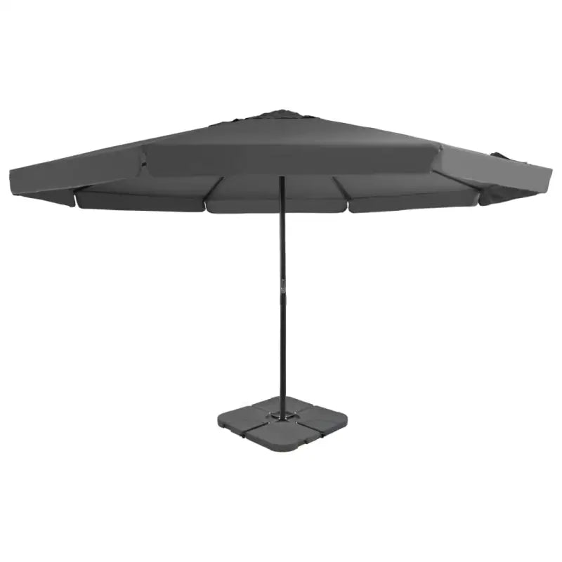 Draagbare voet parasol met UV-bestendig doek en stevig aluminium frame - Antraciet / 1 - Parasols en zonneschermen