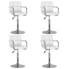 Draaibare Eetkamerstoelen met Modern Ontwerp en Kunstlederen Bekleding - Wit / 4 - Eetkamerstoelen