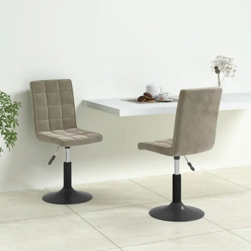 Draaibare eetstoelen met fluweel voor een moderne keukenstijl - Lichtgrijs / 2 - Eetkamerstoelen