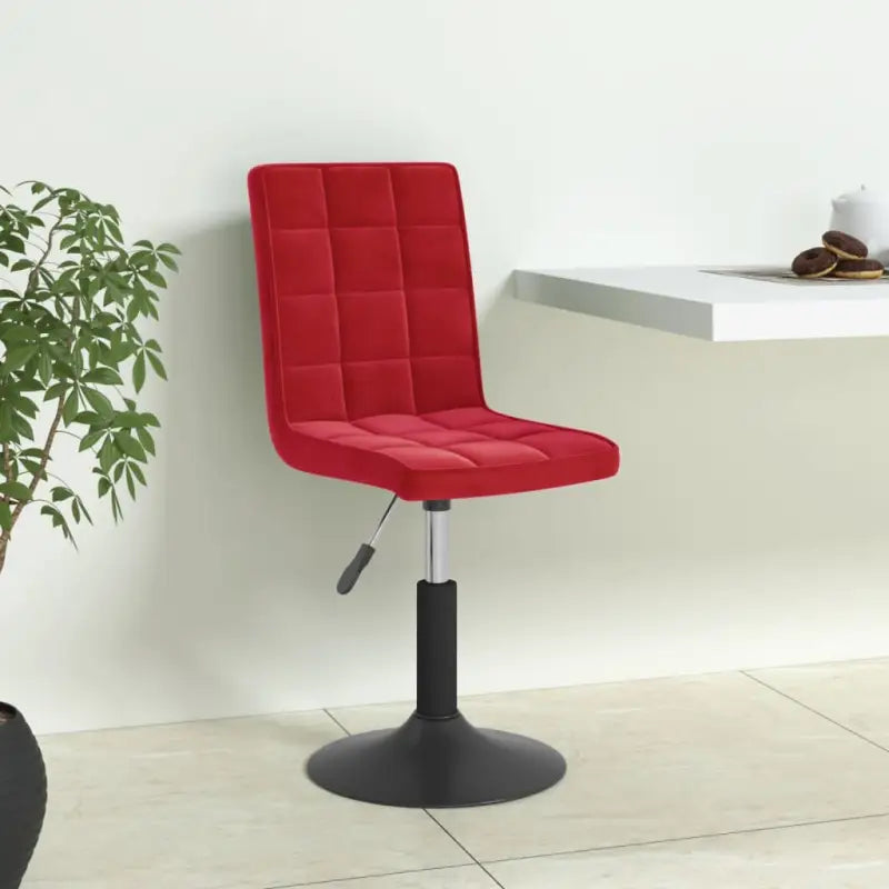 Draaibare eetstoelen met fluweel voor een moderne keukenstijl - Wijnrood / 4 - Eetkamerstoelen