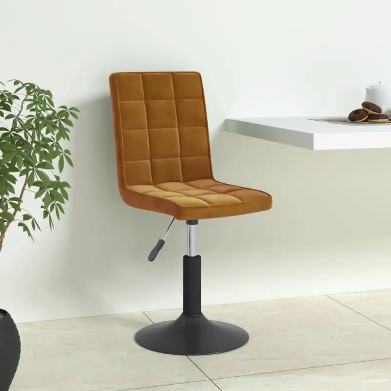 Draaibare eetstoelen met fluweel voor een moderne keukenstijl - Bruin / 4 - Eetkamerstoelen