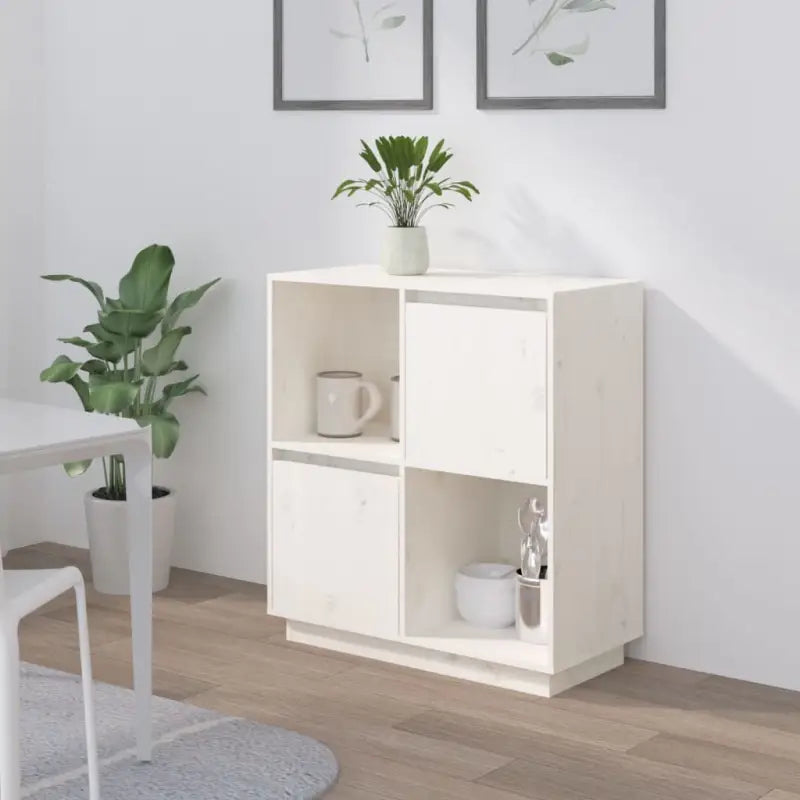 Dressoir in massief grenenhout met trendy ontwerp voor je interieur - Wit / 1 - Dressoirs & buffetkasten