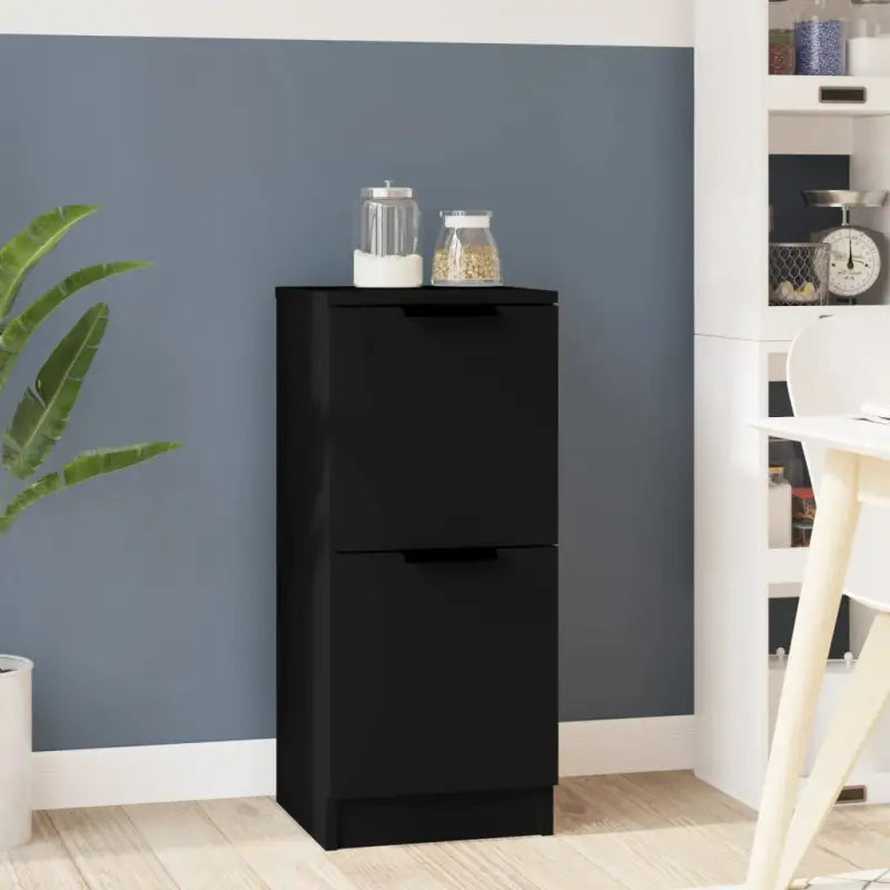 Dressoir met bewerkt hout voor een minimalistische uitstraling - Zwart / 1 - Dressoirs & buffetkasten