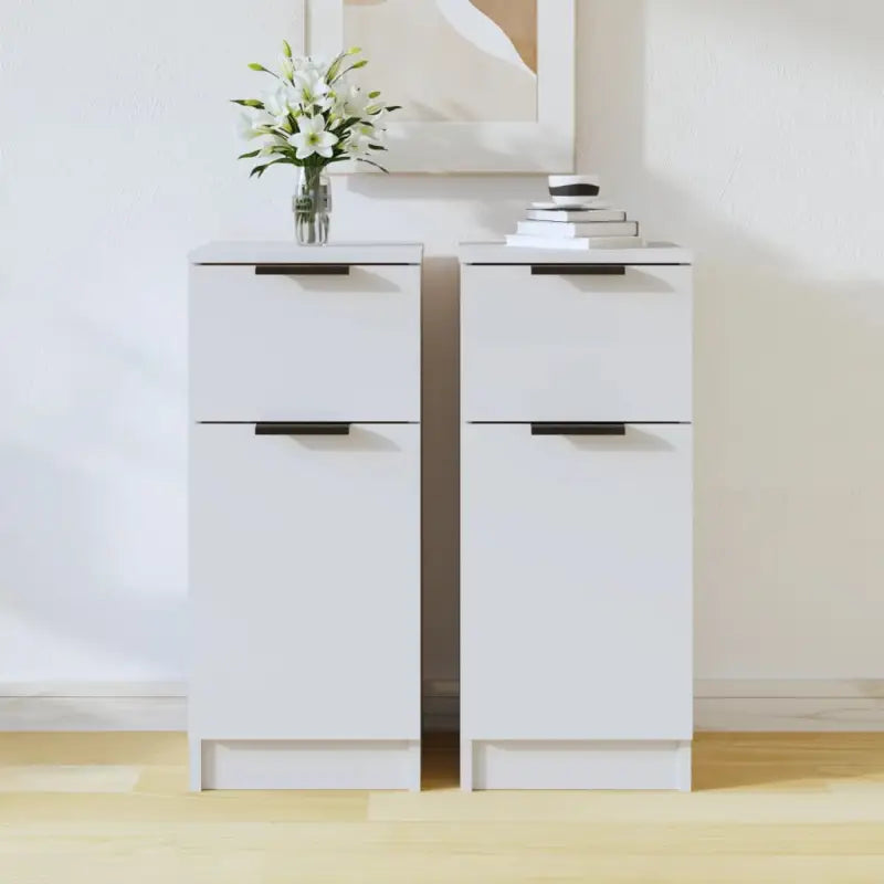 Dressoir met bewerkt hout voor minimalistische charme - Wit / 2 - Dressoirs & buffetkasten