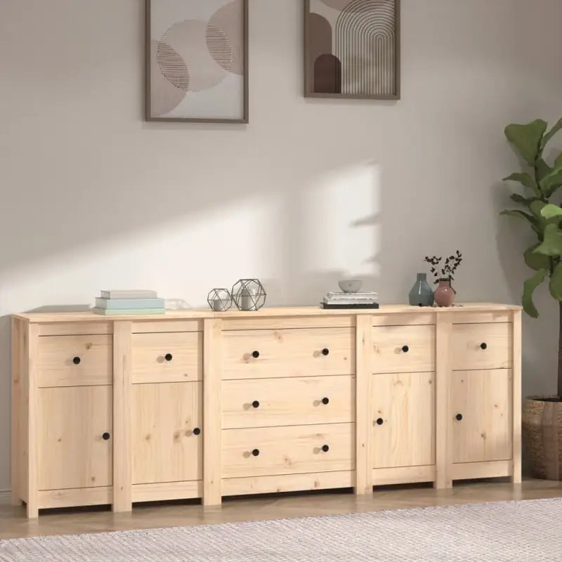 Dressoir met massief grenenhout voor moderne woonkamer en slaapkamer - Naturel / 1 - Dressoirs & buffetkasten