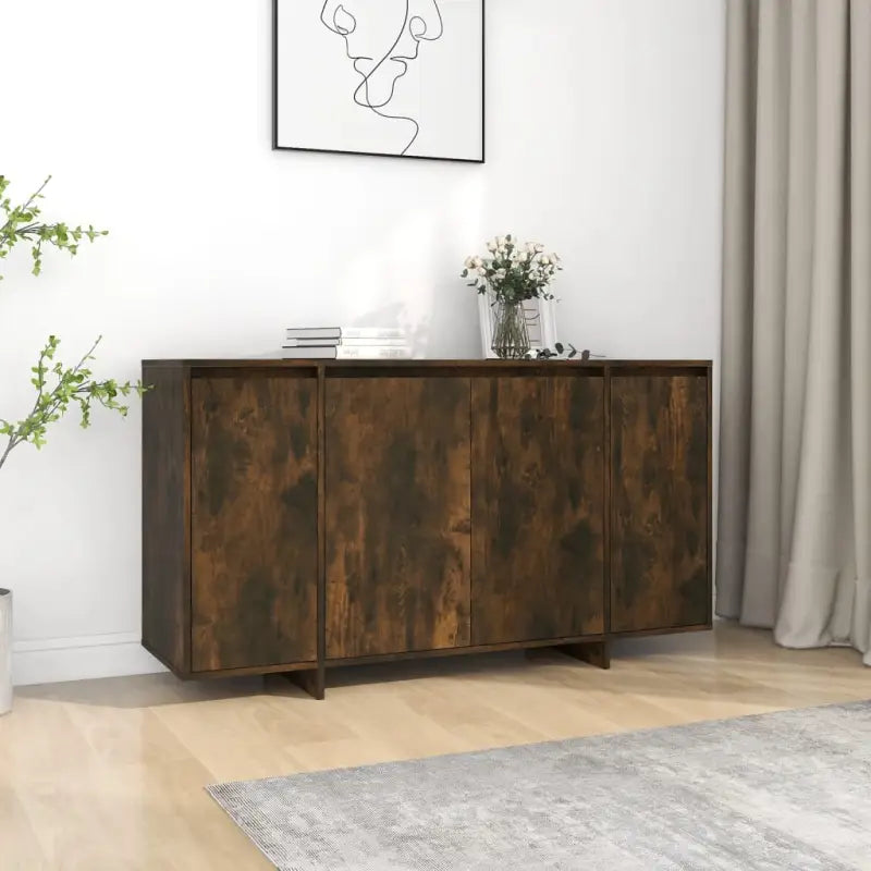 Dressoir van bewerkt hout for een stijlvolle en duurzame inrichting - Gerookt eiken / 1 - Dressoirs & buffetkasten