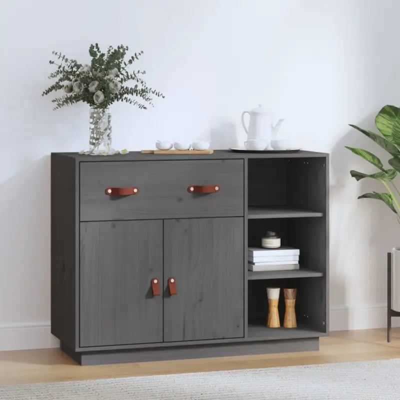 Dressoir van massief grenenhout voor een natuurlijke kamer uitstraling - Grijs / 1 - Dressoirs & buffetkasten