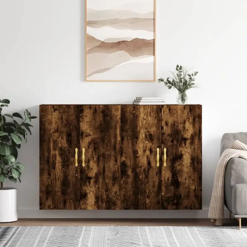 Dressoirs en buffetkasten van bewerkt hout met extra opbergruimte - Gerookt eiken / 2 / Bladgoud - Dressoirs &