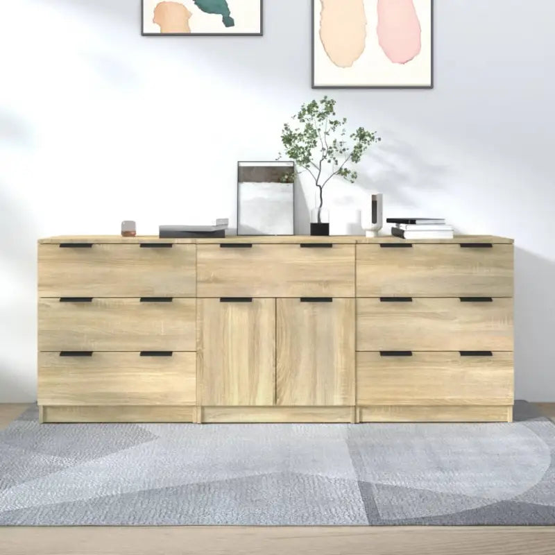 Dressoirs van bewerkt hout gemakkelijk schoon en minimalistisch design - Sonoma eiken / 3 - Dressoirs & buffetkasten