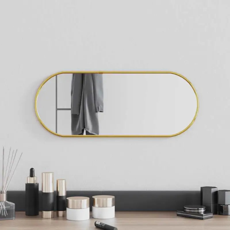 Duidelijke weerspiegeling wandspiegel met minimalistisch PVC frame - Goud / 50 x 20 cm / 1 - Spiegels
