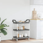 Duurzaam 3-laags keukentrolley met extra opbergruimte - Keukentrolleys