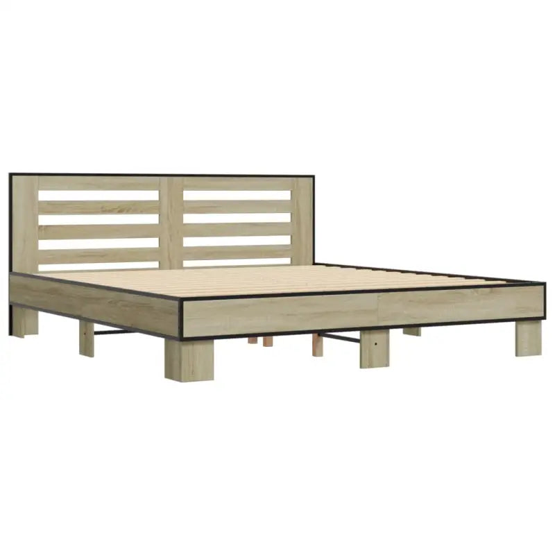 Duurzaam bedframe met bewerkt hout en multiplex lattenbodem - Bedden & bedframes