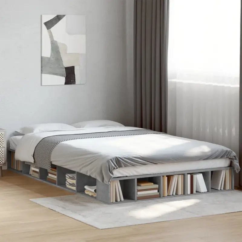 Duurzaam bedframe van bewerkt hout voor een comfortabele slaapkamer - Betongrijs / 120 x 200 cm - Bedden & bedframes