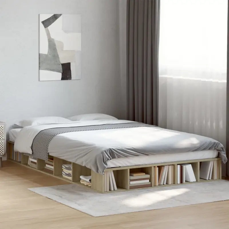 Duurzaam bedframe van bewerkt hout voor een comfortabele slaapkamer - Sonoma eiken / 120 x 190 cm - Bedden & bedframes