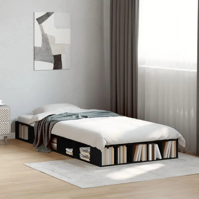 Duurzaam bedframe van bewerkt hout voor een comfortabele slaapkamer - Zwart / 100 x 200 cm - Bedden & bedframes